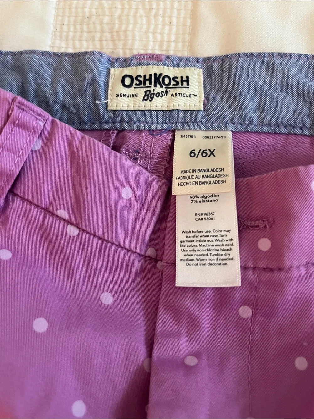 OshKosh B'gosh Purple Polka Dot Girls Shorts